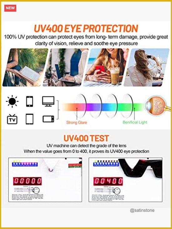 Polarized Cat Eye Sunglasses UV400 Retro Oversized Wrap Style main image 7